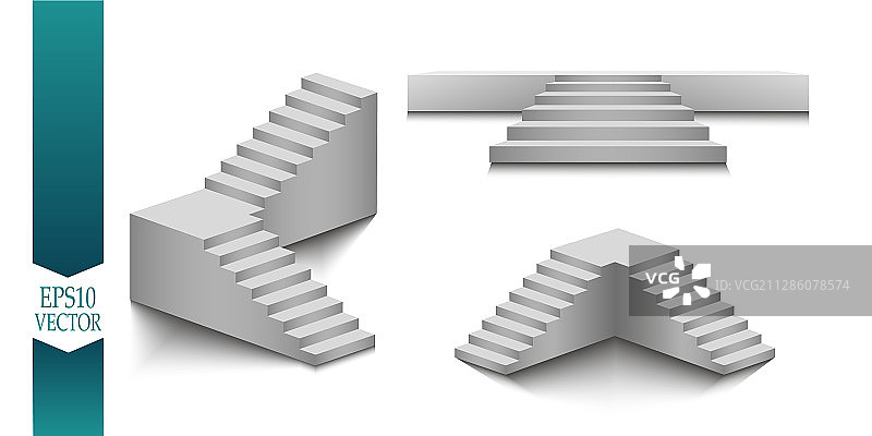 3D白色楼梯图片素材