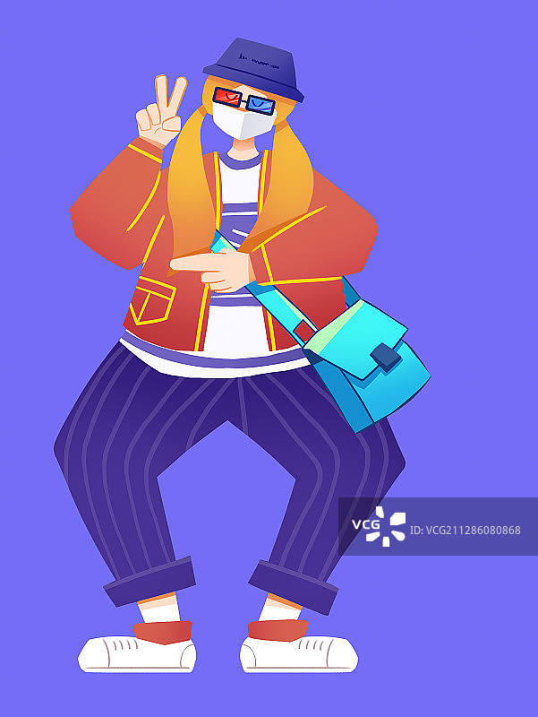 扁平女生插画图片素材