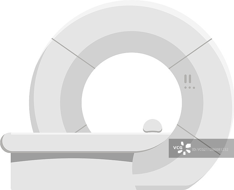 白色背景上的医用核磁共振扫描仪图片素材