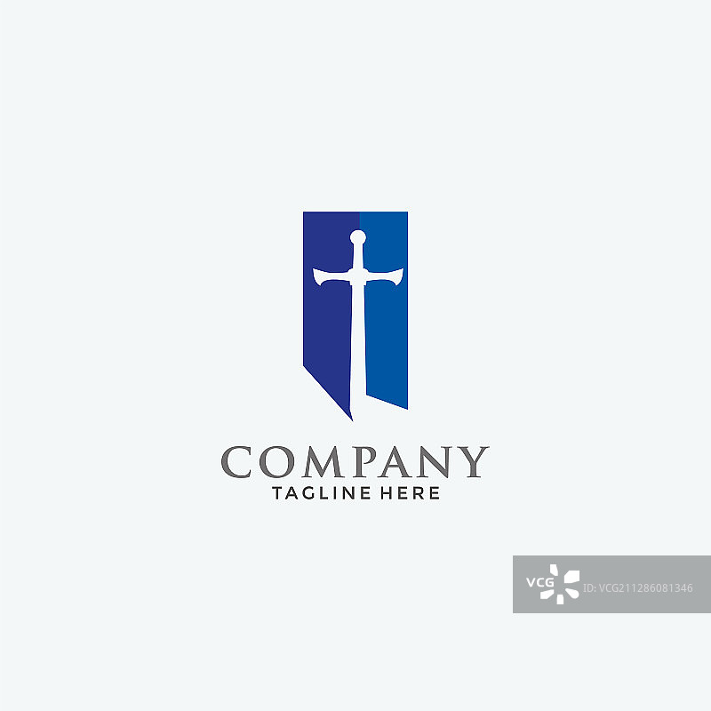 简约盾牌宝剑守护标志模板图片素材