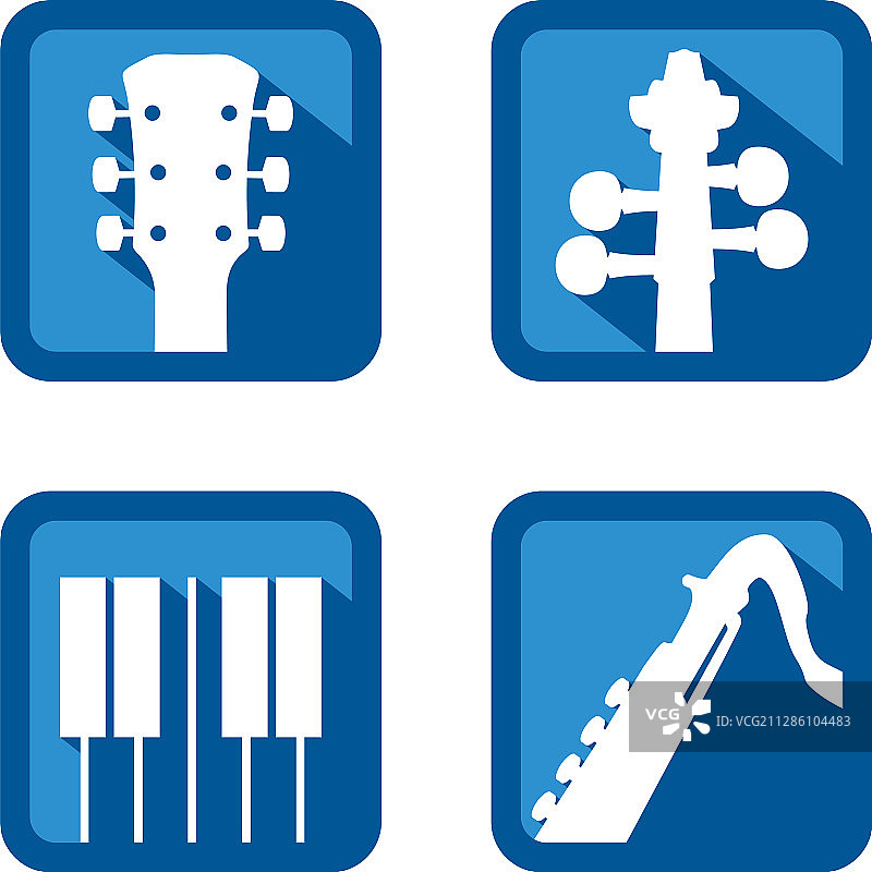 吉他小提琴钢琴长笛乐器标志图片素材