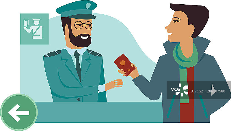 欢迎来到国家边境控制柜台图片素材