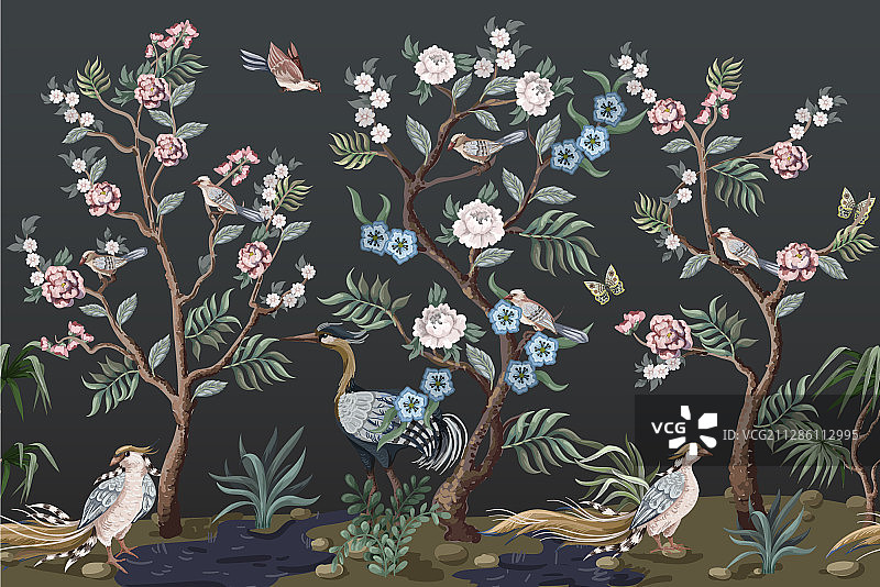 中国风仙鹤边框图片素材