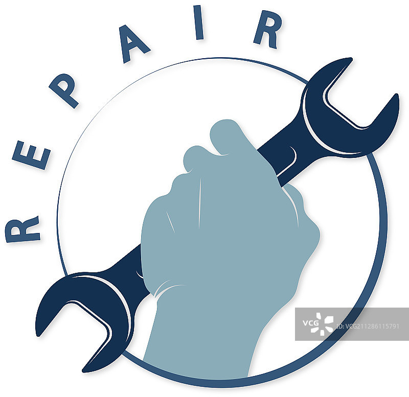 工人手中的扳手图片素材