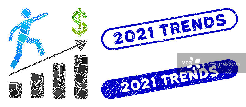 带纹理的矩形拼贴商业增长图片素材