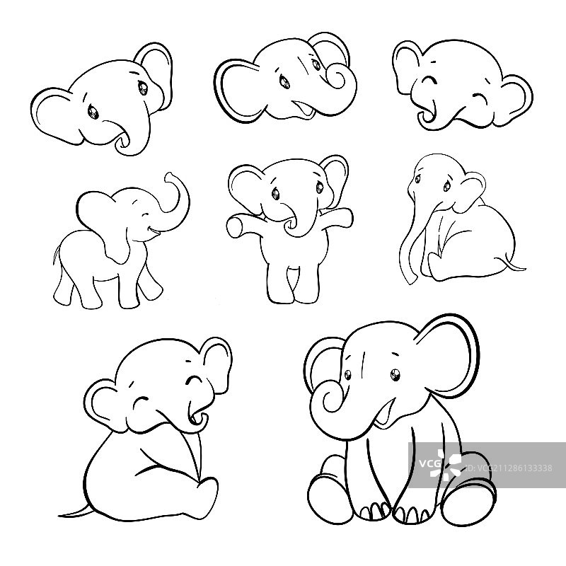 野生大象复古风格图片素材