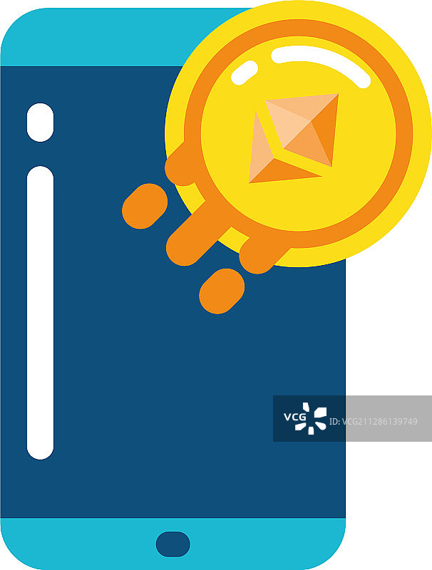 以太坊硬币和智能手机图片素材