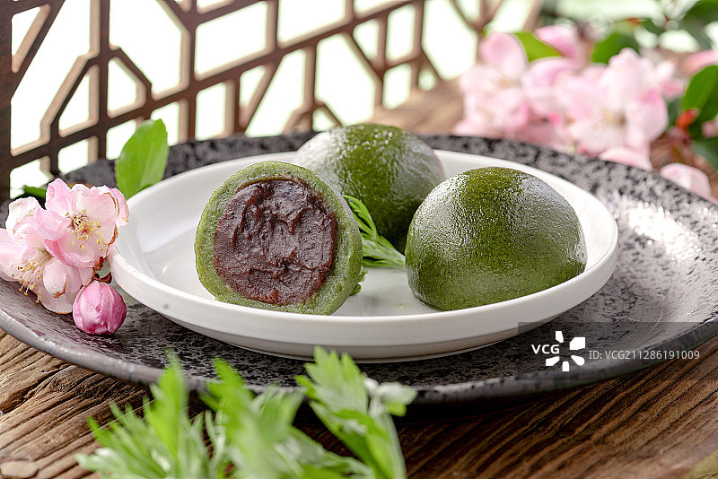 清明节艾草青团图片素材