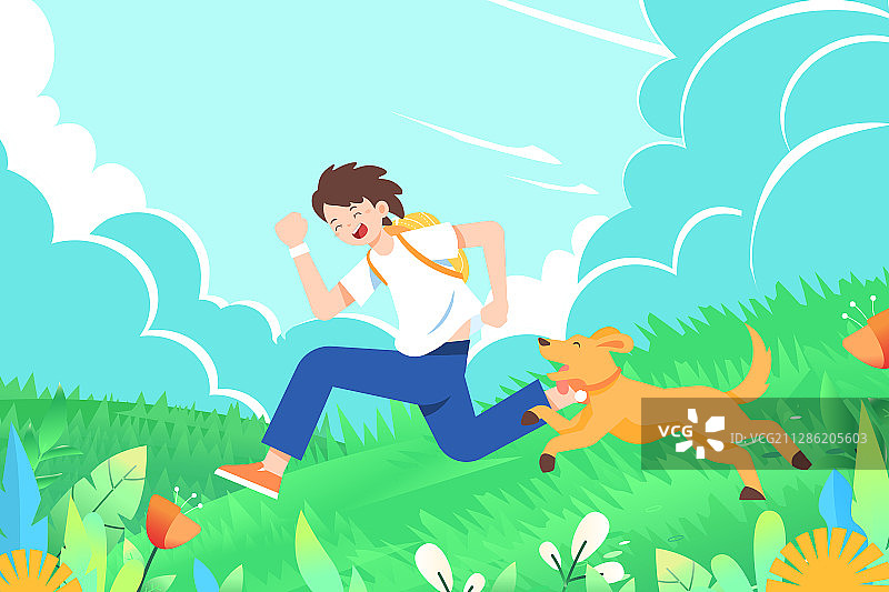 儿童小学上学出游玩耍补习兴趣爱好培训背景矢量插画图片素材