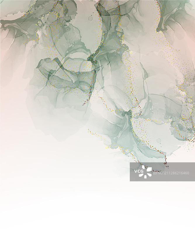 金色大理石墨水水彩粉蓝色油漆图片素材