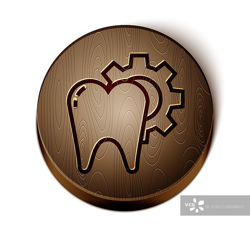 棕色线条牙齿治疗程序图标图片素材