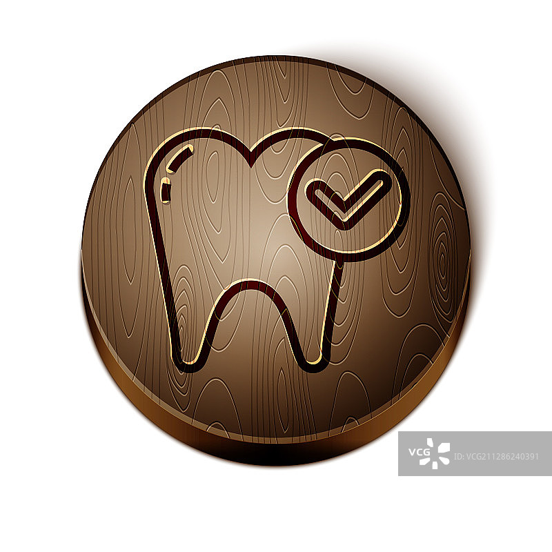 棕色线条牙齿美白概念图标图片素材