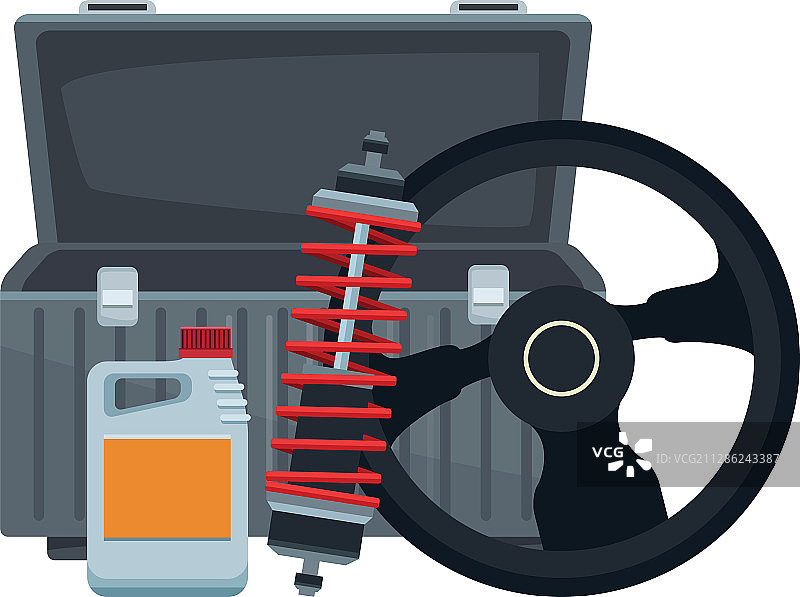 含方向盘减震器的工具箱图片素材