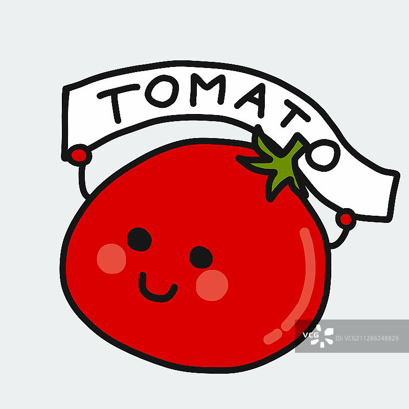 可爱的微笑番茄卡通脸图片素材