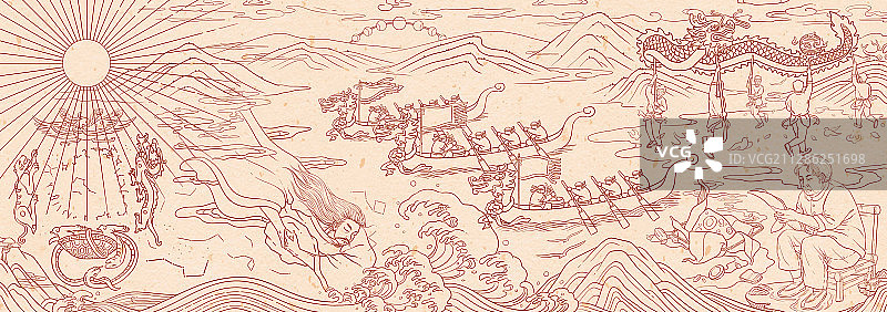 端午节线描图片素材