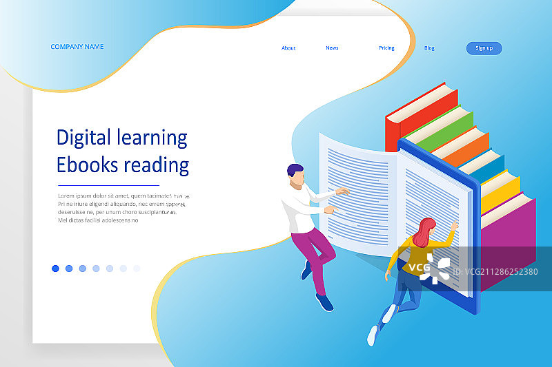 2.5D数字阅读电子教室概念设计图片素材