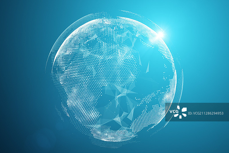 带有科技感的数字点阵地球背景素材图片素材