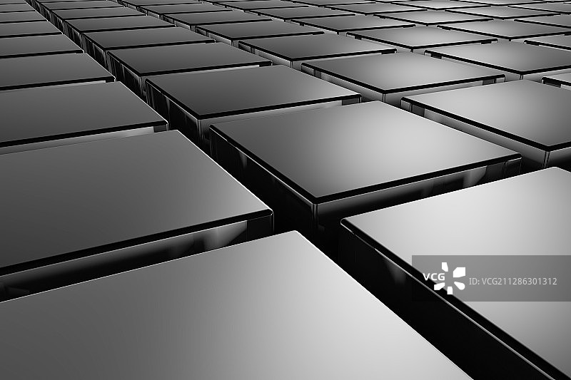 带有光泽的黑色金属块组成的阵列图片素材
