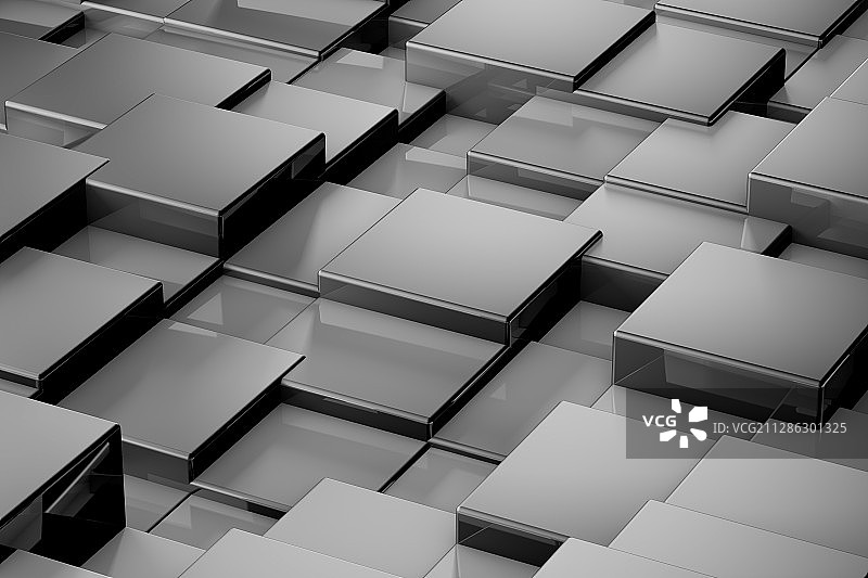 带有光泽的黑色金属块组成的阵列图片素材