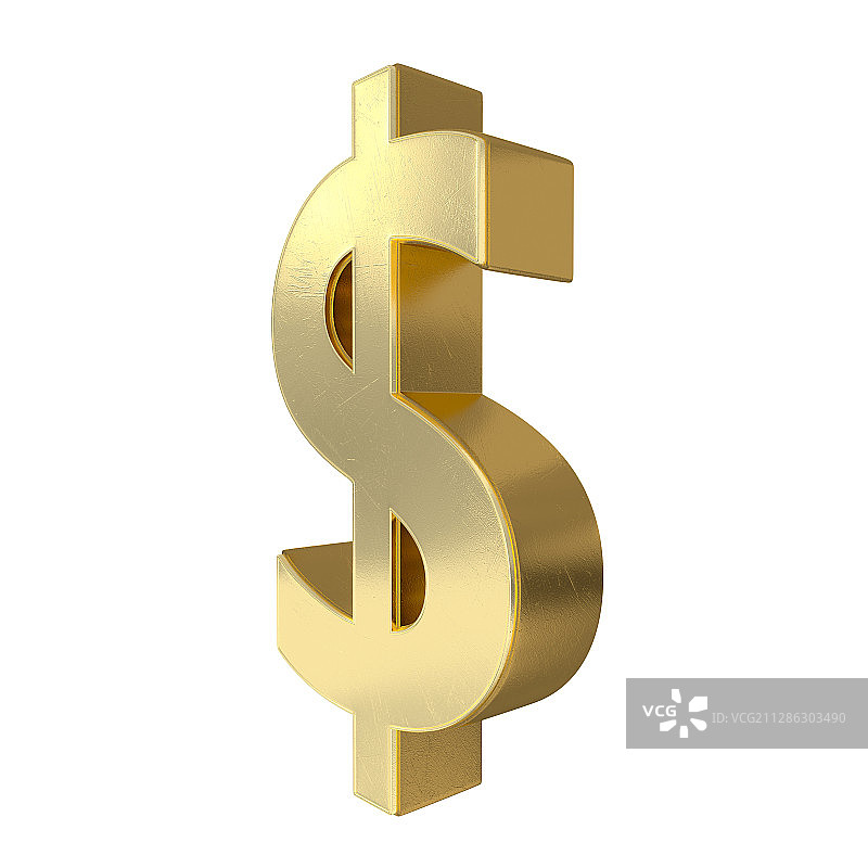 黄金构成的三维金钱符号白底素材图片素材