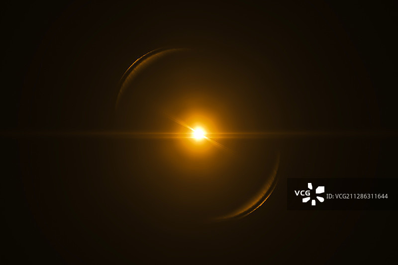 黑底孤立的橙色镜头光晕光线素材图片图片素材