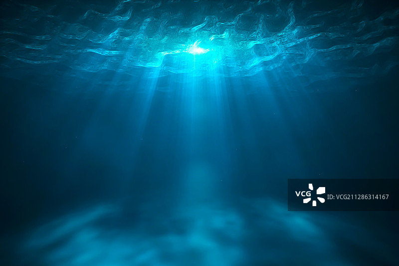 海洋水下的波光与水底图片素材