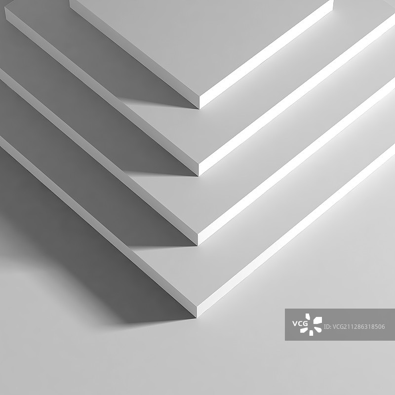 正方形板块堆叠形成的黑白几何图形图片素材