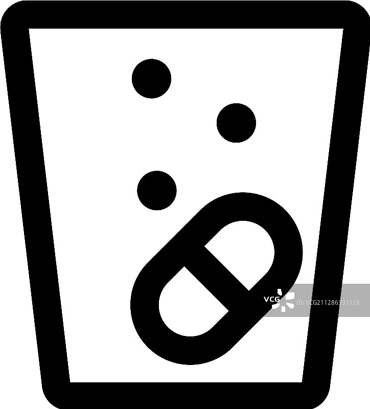 可溶片剂图标隔离轮廓图片素材