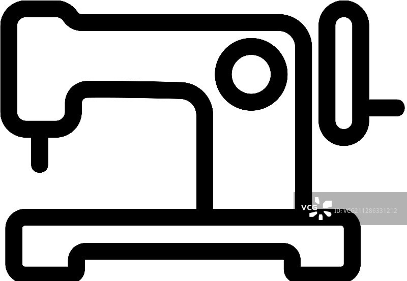 缝纫机轮廓图标图片素材