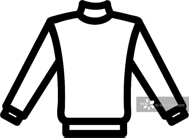 夹克图标的孤立轮廓图片素材