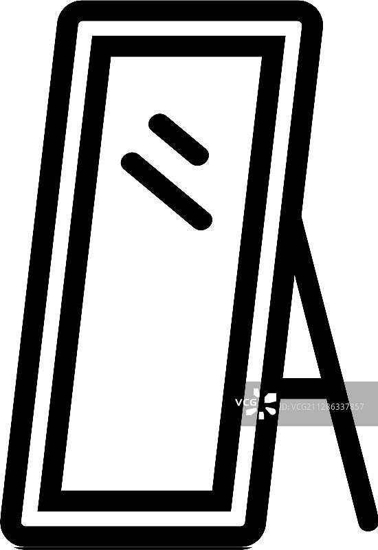 镜子图标隔离轮廓符号图片素材