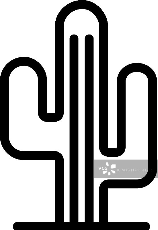 仙人掌图标轮廓符号图片素材