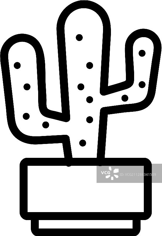 仙人掌图标轮廓符号图片素材