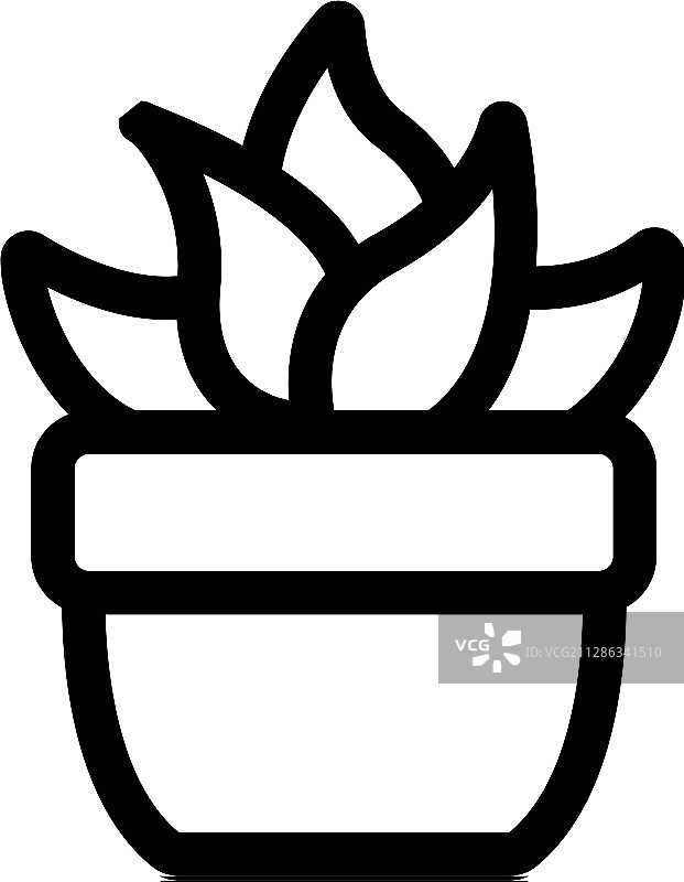 仙人掌图标轮廓符号图片素材