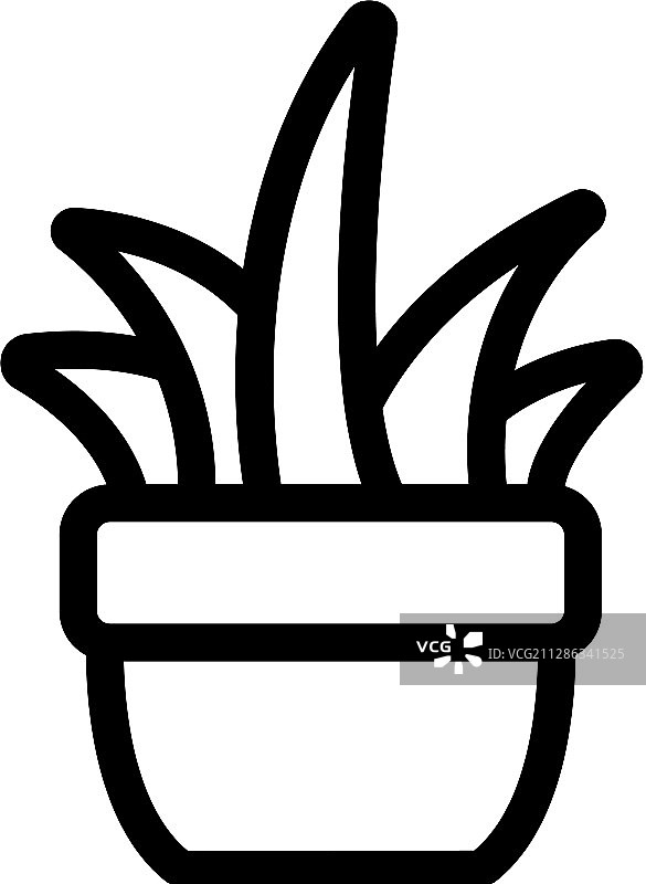 仙人掌图标轮廓符号图片素材