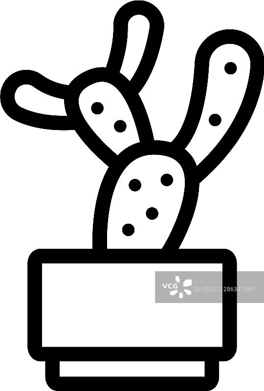 仙人掌图标轮廓符号图片素材