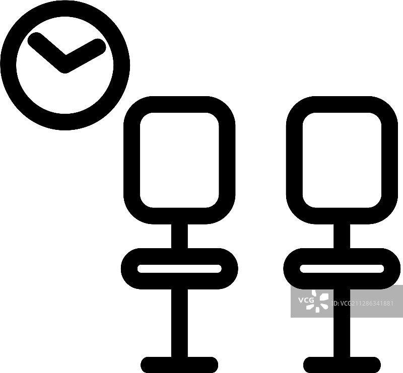 两个椅子图标隔离轮廓图片素材