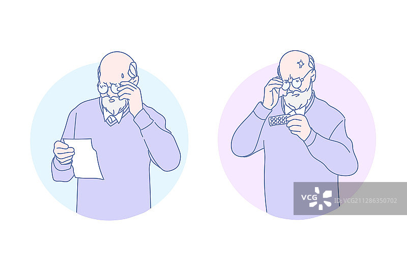 药物疗法与老年健康视力保健图片素材