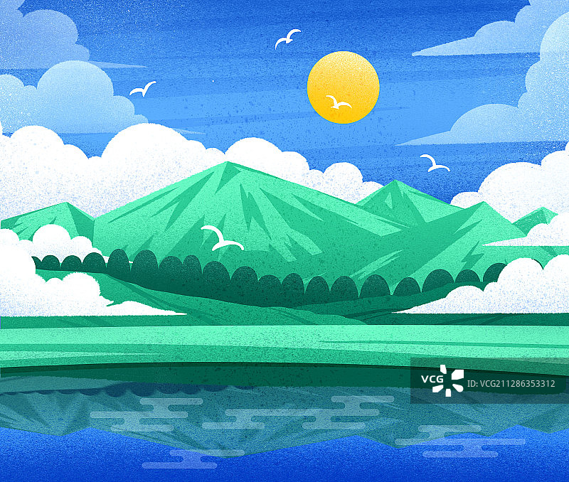 大山下美景图片素材