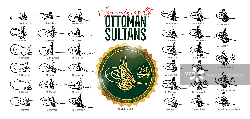 奥斯曼帝国苏丹签名图片素材