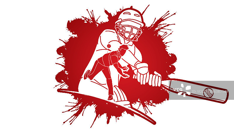 板球运动员卡通形象图片素材