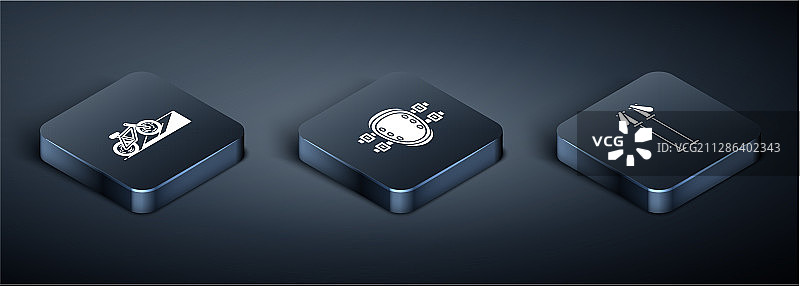 2.5D街道自行车坡道和滑雪杖图片素材