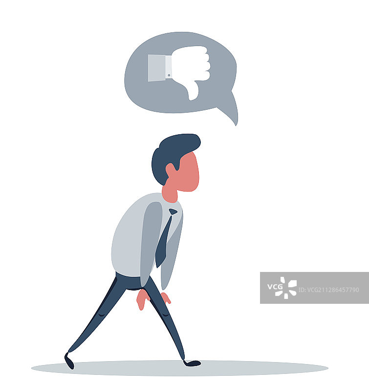 愤怒的商人和竖起大拇指向下图片素材