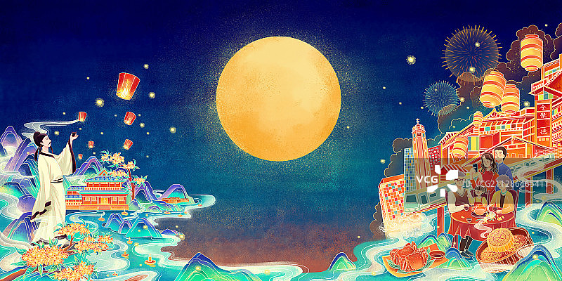 中秋节插画图片素材