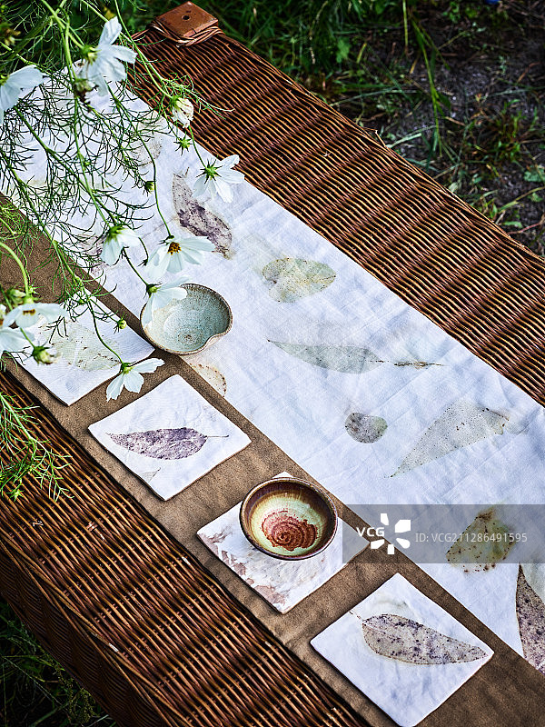 郊野茶道与印染图片素材