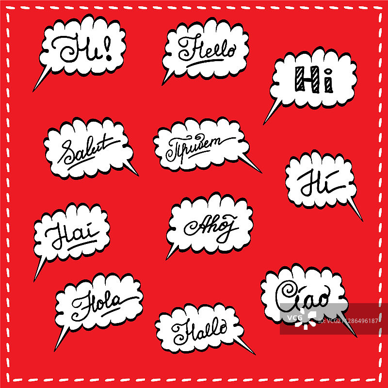 不同语言的你好图片素材