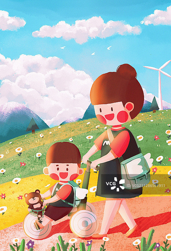 全职妈妈系列插画图片素材