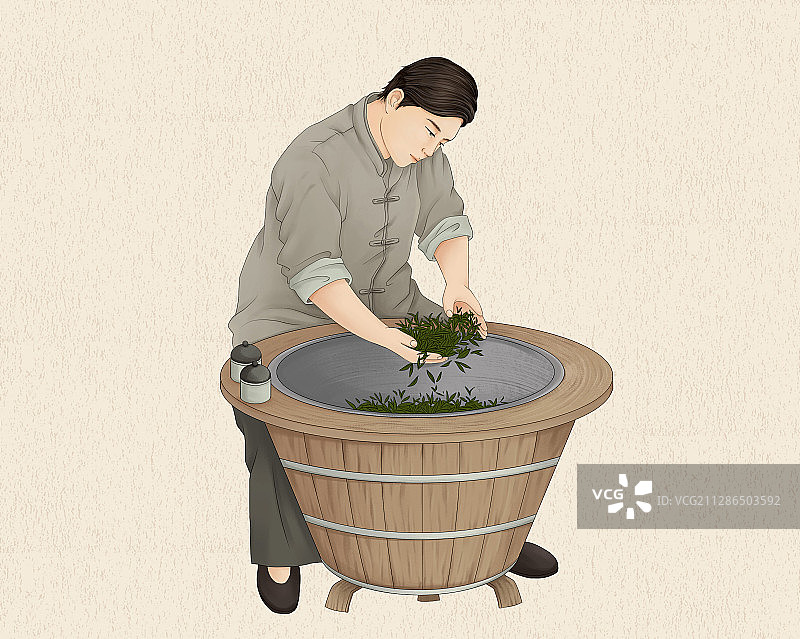 制茶工艺炒青杀青图片素材
