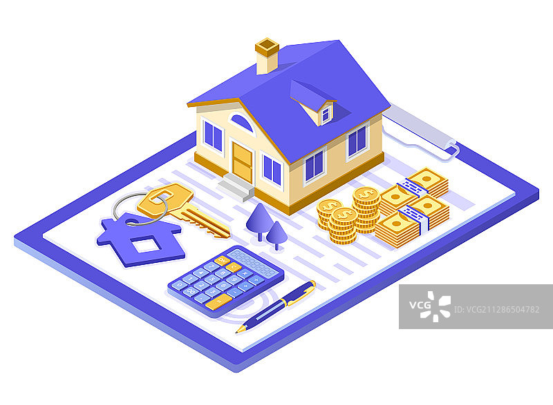 房屋租赁抵押等距概念图片素材
