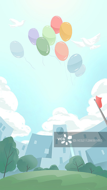 校园庆祝高考加油毕业季开学季背景竖版海报壁纸图片素材